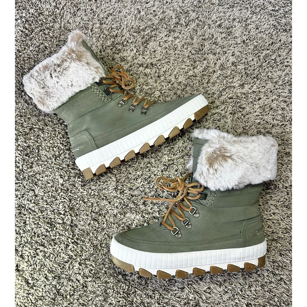 Sperry Women's Torrent Winter Olive Snow Boots Waterproof Memory Foam Size 8.5 - Picture 2 of 9